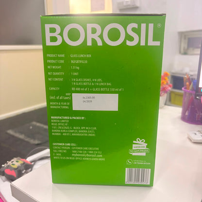 AM6173 Borosil Pro Round Glass Lunch Box Set