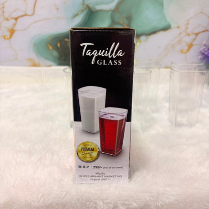 AM2103 Plastic Square Taquilla Glass Set - 6 Pieces