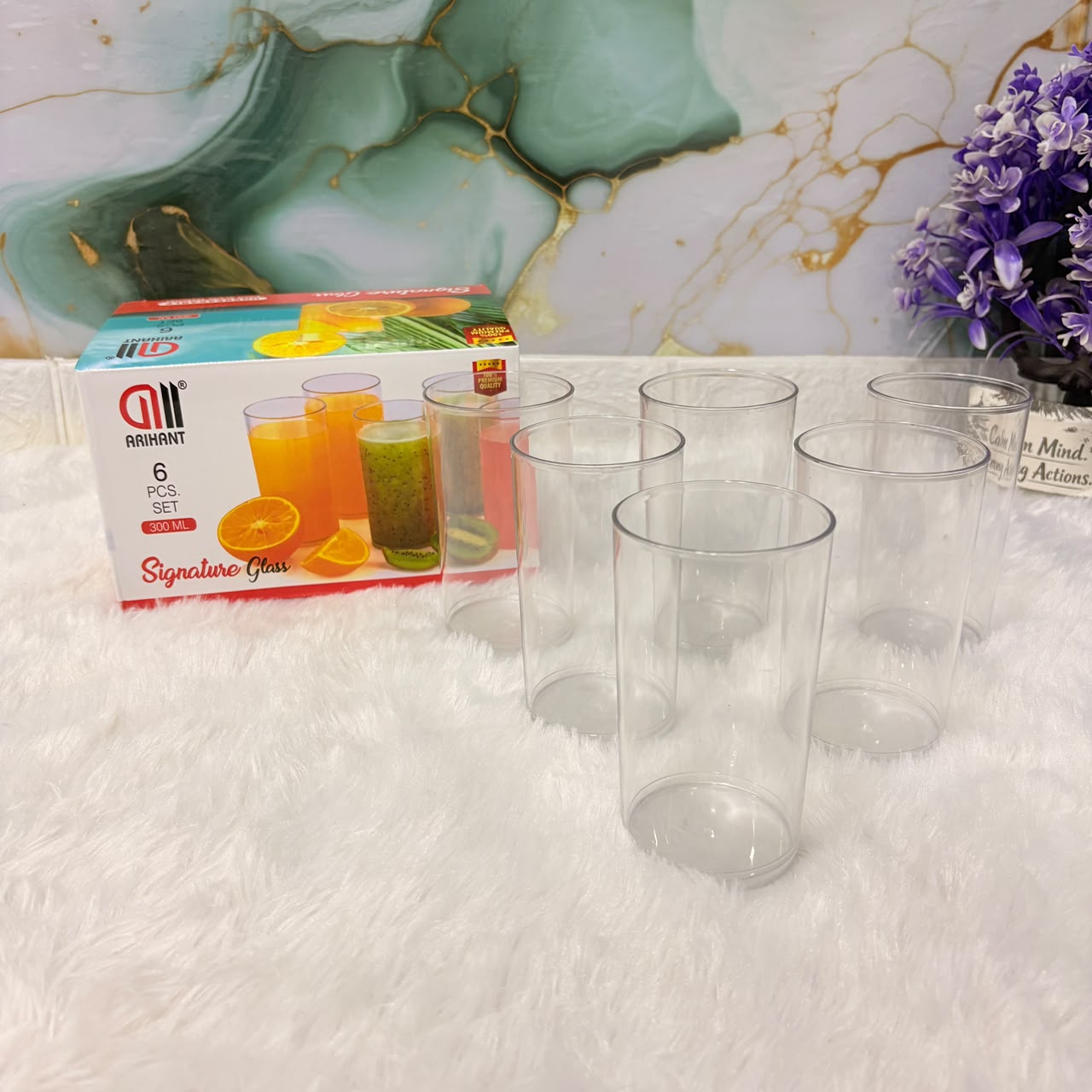 AM3810 Plastic Signature Glass Set (300 ML, 6 Pieces)