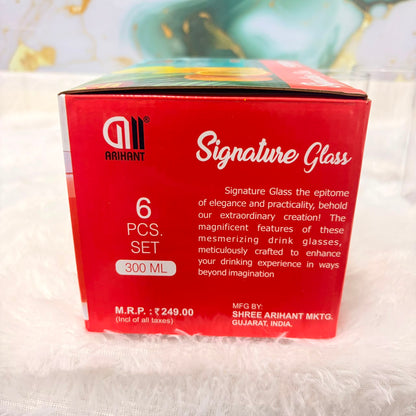 AM3810 Plastic Signature Glass Set (300 ML, 6 Pieces)