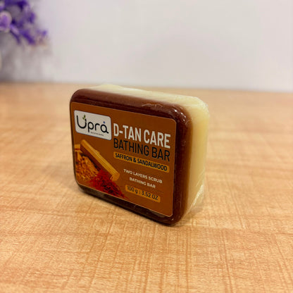A06648 Upra Handmade D-Tan Care Bathing Soap – Saffron & Sandalwood (100g)