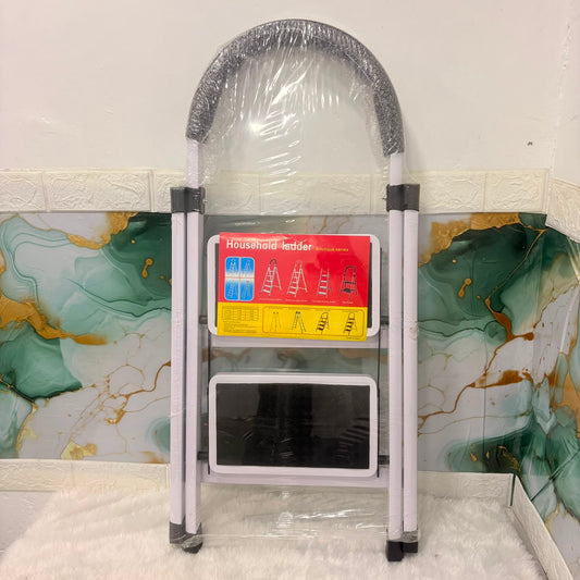 A06590 SJD-2S White Metal 2-Step Climbing Ladder