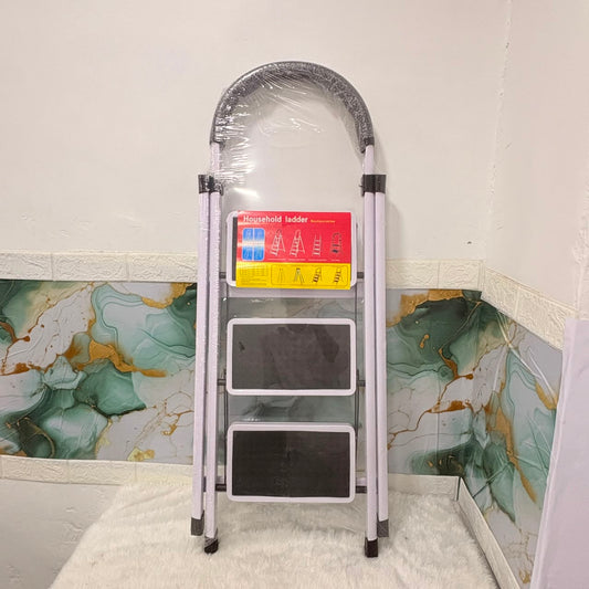 A06591 SJD-3S White Metal 3-Step Climbing Ladder