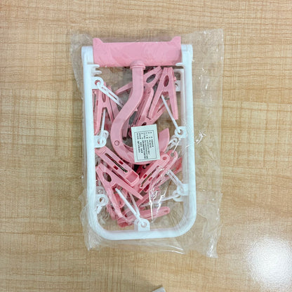 A06599 YN-013 Multipurpose Plastic Cloth Dryer Hanger with 12 Clips