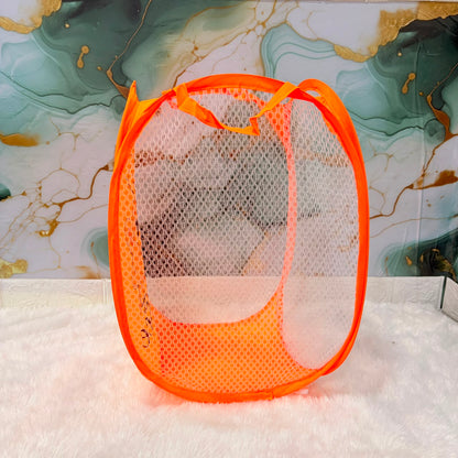 A06585 LLBG-03 Foldable Nylon Mesh Pop-Up Laundry Basket (17.5 x 11 Inch)