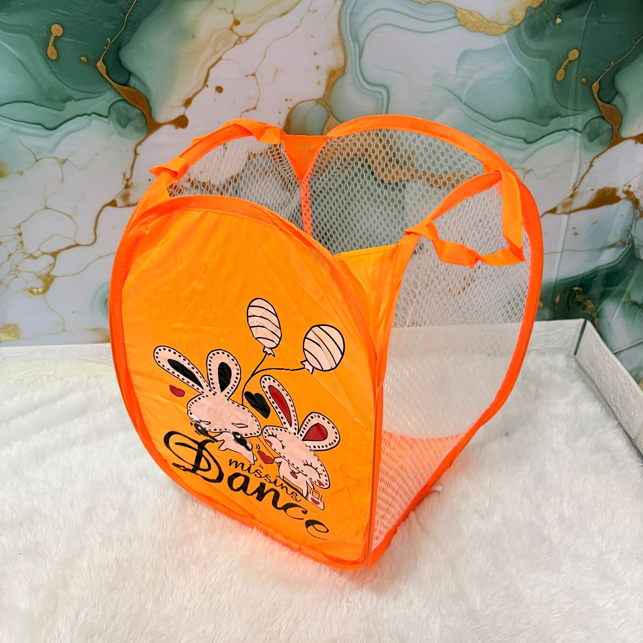 A06585 LLBG-03 Foldable Nylon Mesh Pop-Up Laundry Basket (17.5 x 11 Inch)