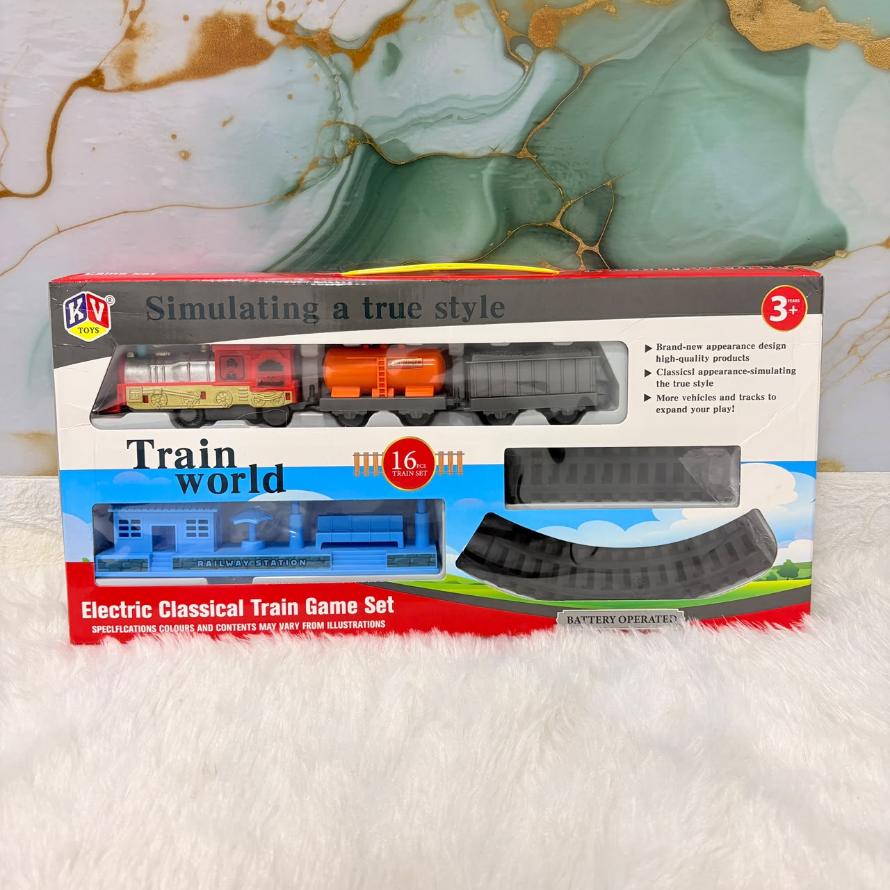A06626 16-Piece Electric Classical Train Game Set with Tracks and Accessories (Item No.579)
