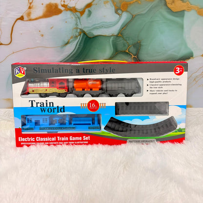 A06626 16-Piece Electric Classical Train Game Set with Tracks and Accessories (Item No.579)