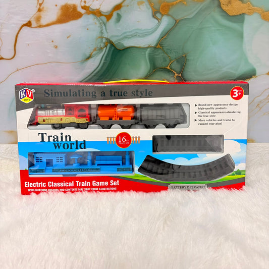 A06626 16-Piece Electric Classical Train Game Set with Tracks and Accessories (Item No.579)