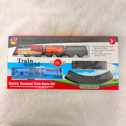 A06626 16-Piece Electric Classical Train Game Set with Tracks and Accessories (Item No.579)