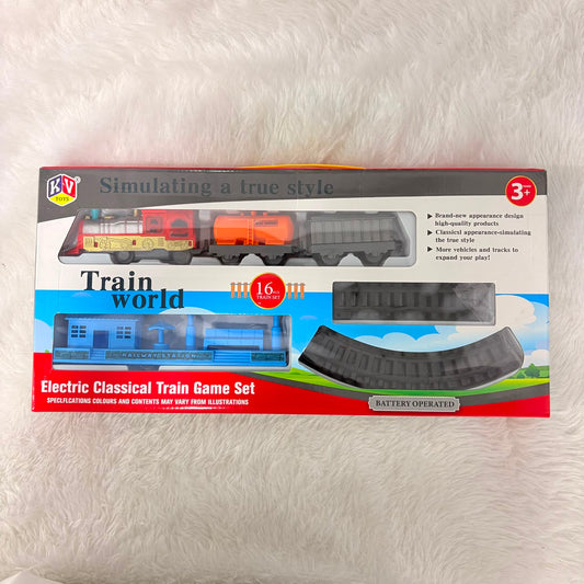 A06626 16-Piece Electric Classical Train Game Set with Tracks and Accessories (Item No.579)