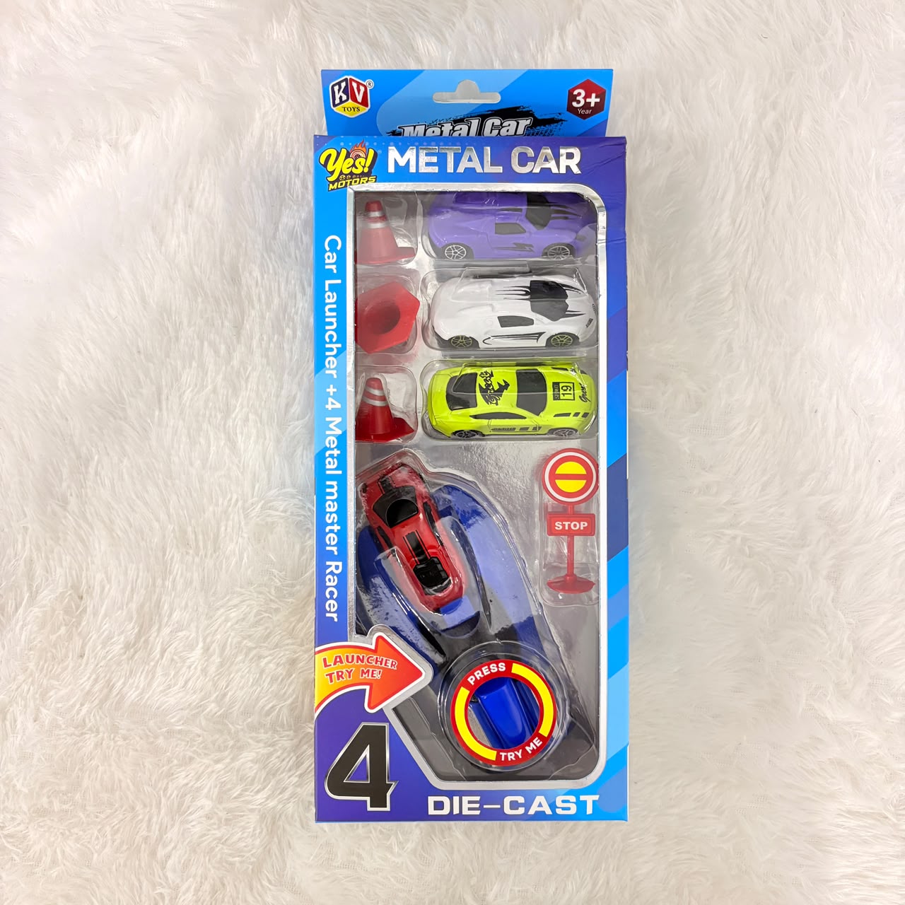 A06630 Die-Cast 4 Pcs Metal Car Set with Car Launcher (Item No : 904)