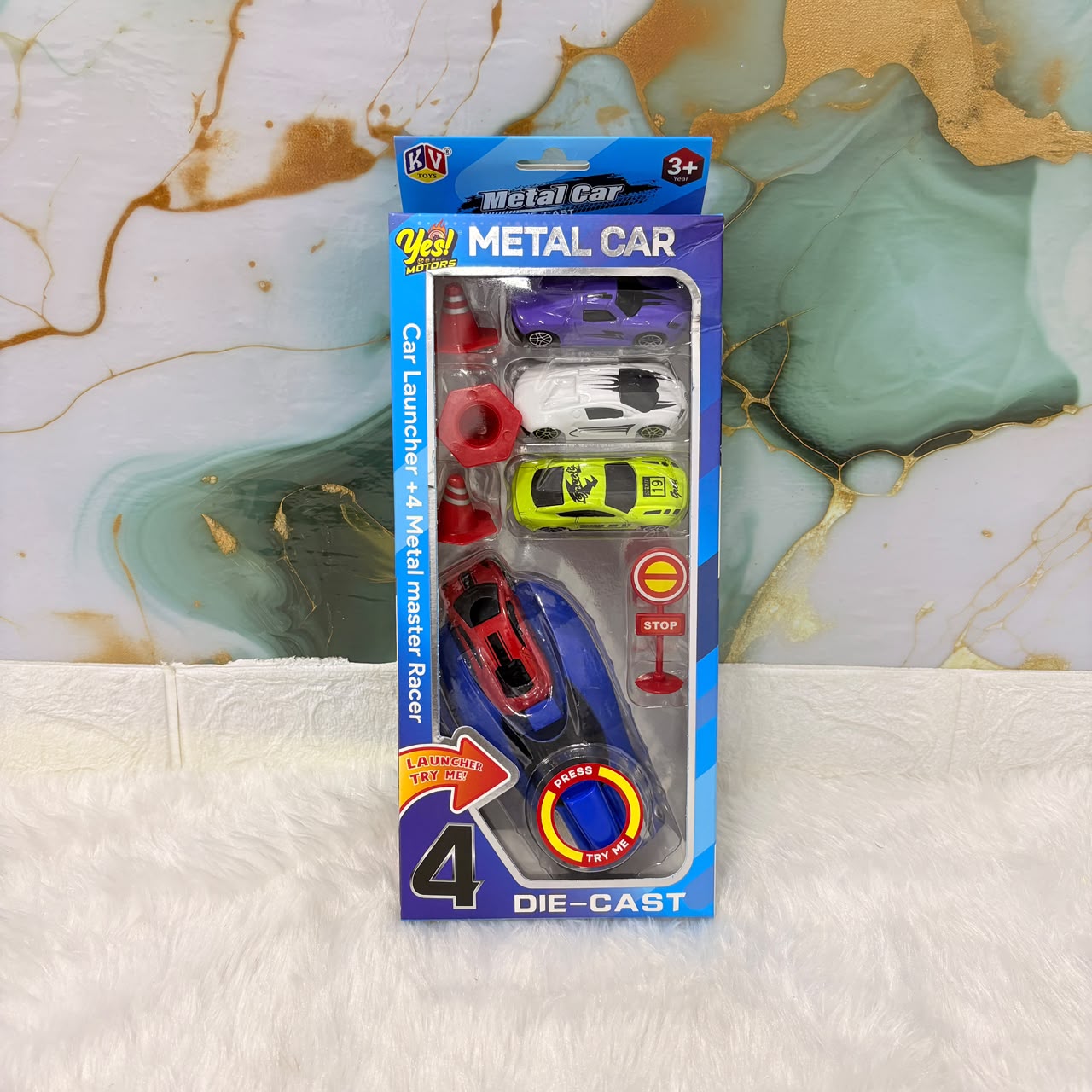 A06630 Die-Cast 4 Pcs Metal Car Set with Car Launcher (Item No : 904)