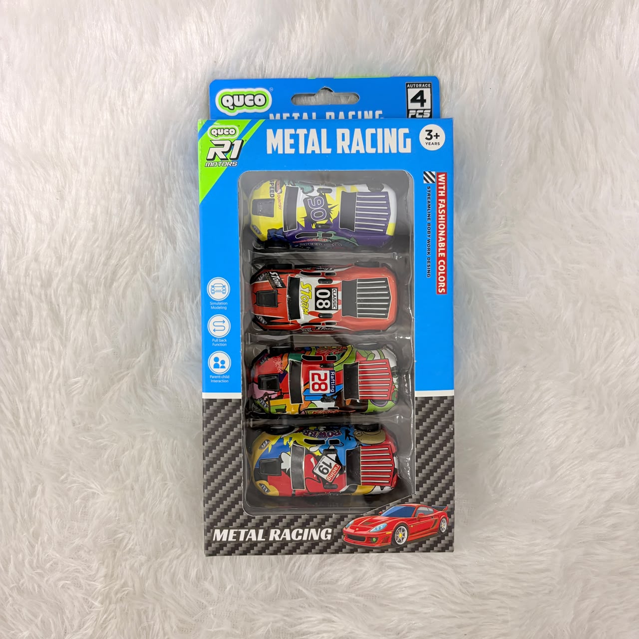 A06631 6.8cm Die-Cast Metal Pull-Back Racing Car Toy Set (4 Pcs Pack, Mixed Models) (Item No : 1103)