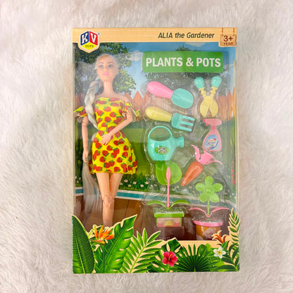 A06632 Alia the Gardener Doll Set with Plants & Pots Accessories (Item No : 4070)