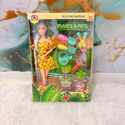 A06632 Alia the Gardener Doll Set with Plants & Pots Accessories (Item No : 4070)