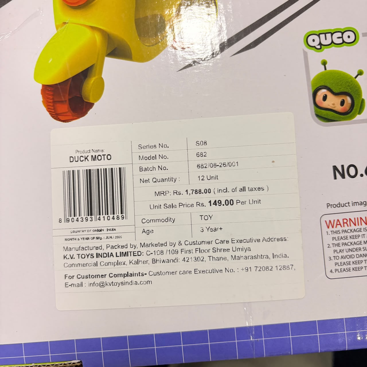 A06629 Cute Pet Duck Motorcyclist Press & Go Toy - 1 Pc (Item No : 682)