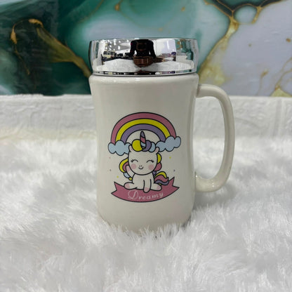 AM5352 Ceramic Coffee Tea Mug with Lid- Multidesign