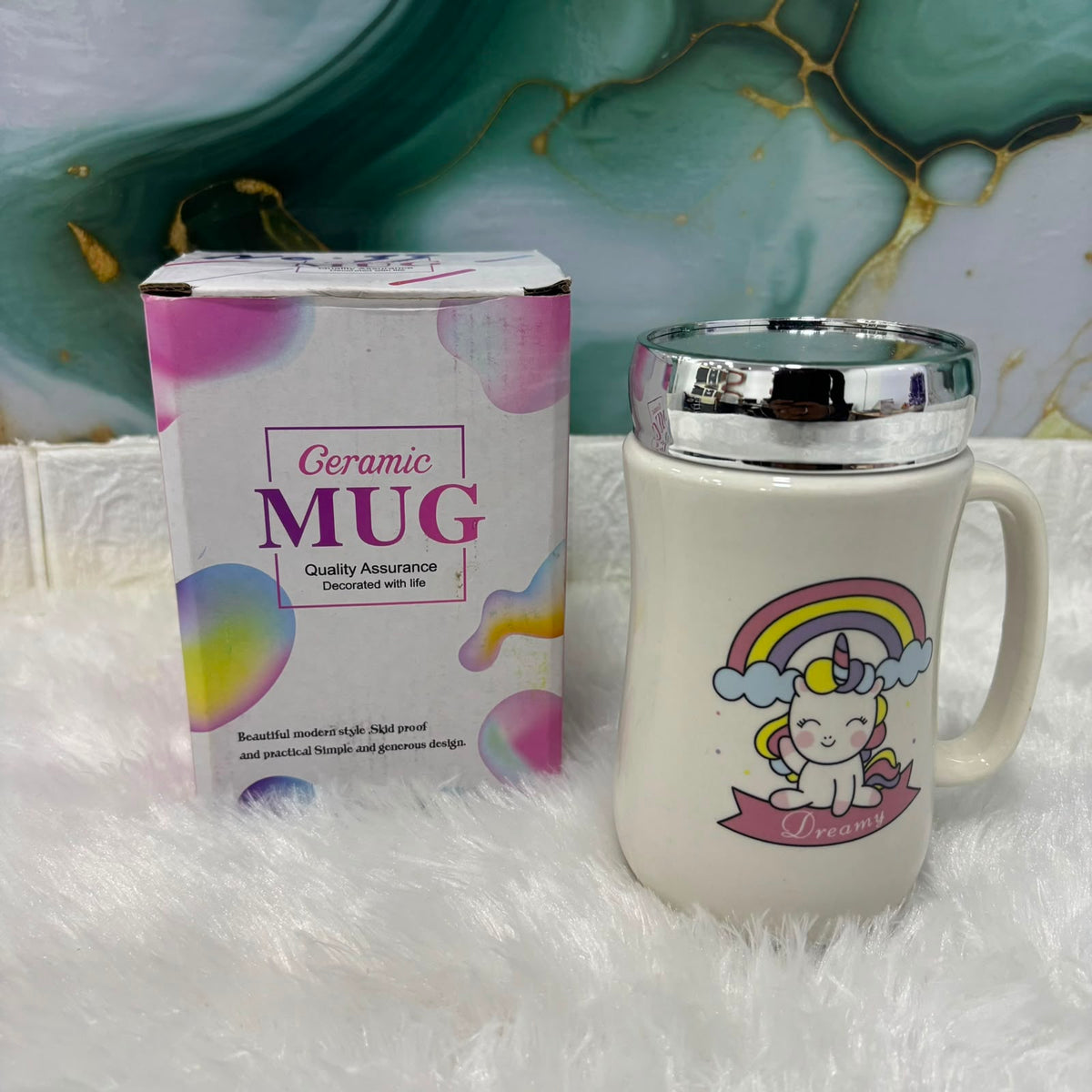 AM5352 Ceramic Coffee Tea Mug with Lid- Multidesign