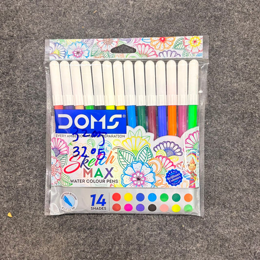 3205 Doms Max Non-Toxic Water Colour Sketch Pens (14Assorted Shades x 1 Set)