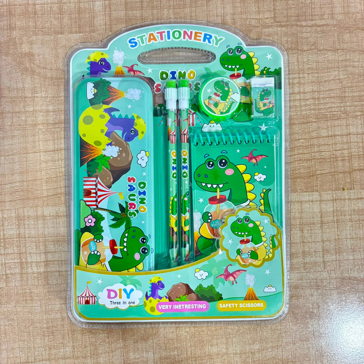 A06899 Kids Cute Cartoon Metal Pencil Box & Blister Stationery Gift Set with Mini Diary