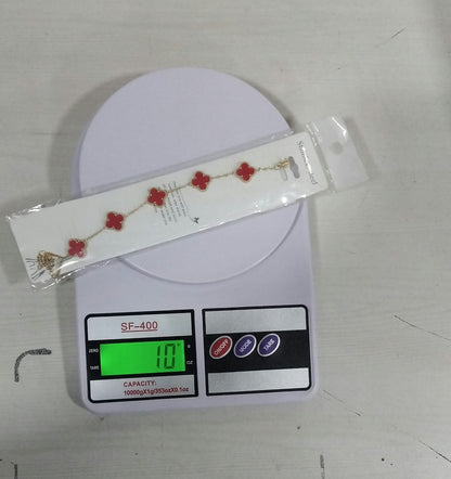 tm0131 Luxury Red Clover Bracelet for Women