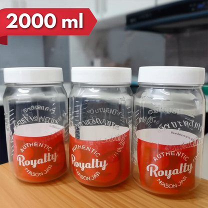 AM5808 Royal ware 2000ml Plastic Container Storage Jar (3 pcs) Set For Kitchen
