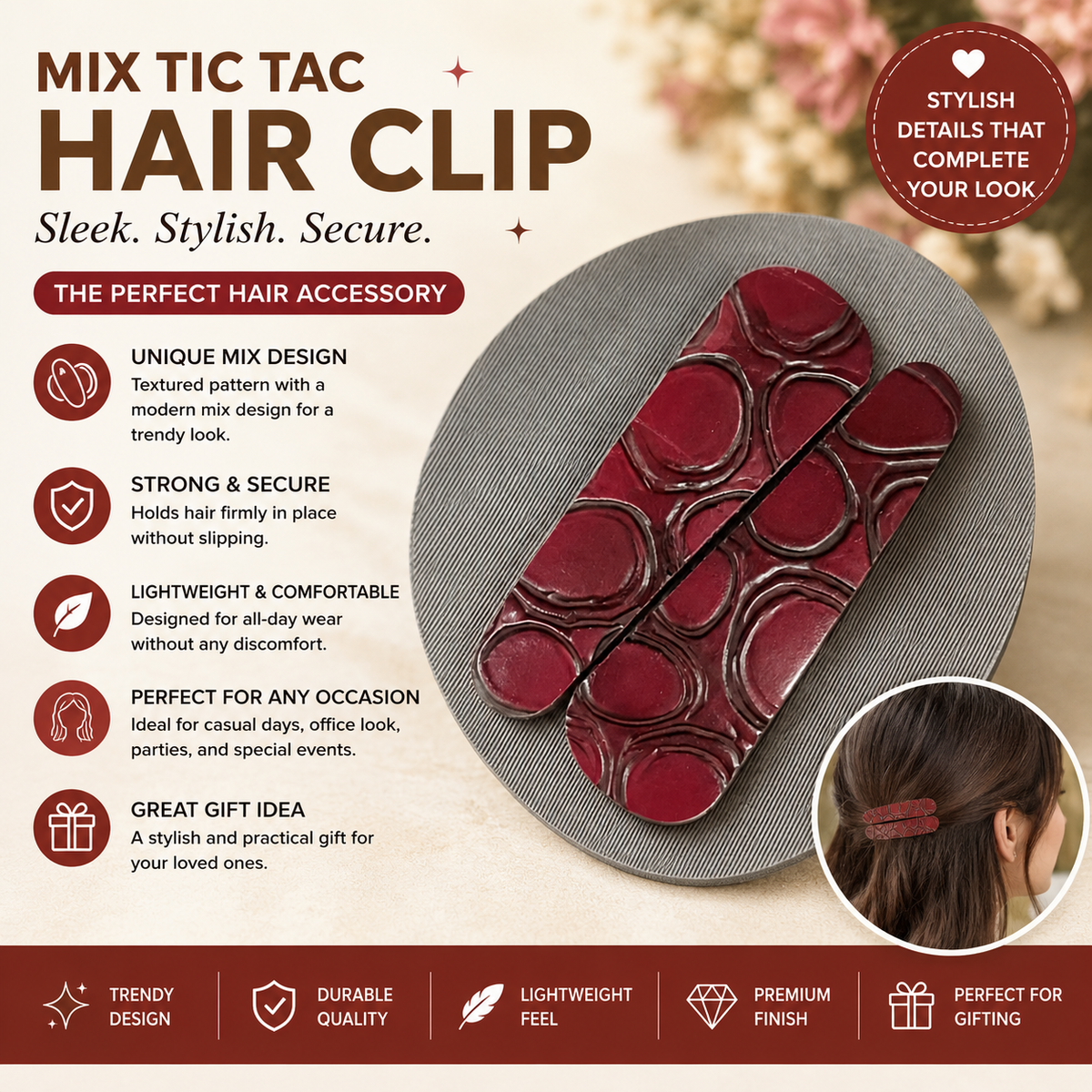 TM0066 Tictac Hairclip
