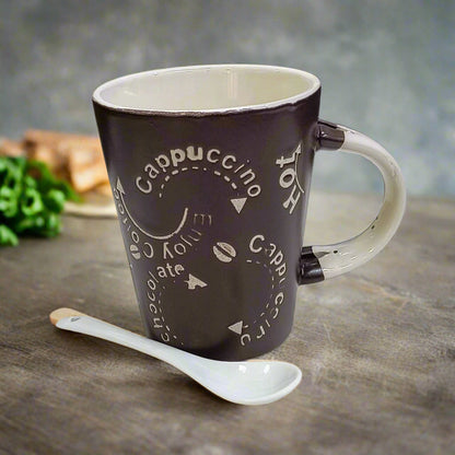 AM5362 Coffee Tea Milk Cup with Ceramic Spoon Ceramic Mug