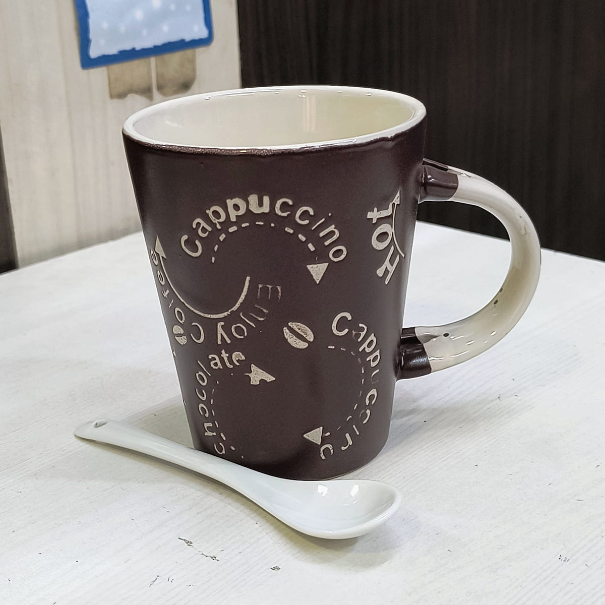AM5362 Coffee Tea Milk Cup with Ceramic Spoon Ceramic Mug