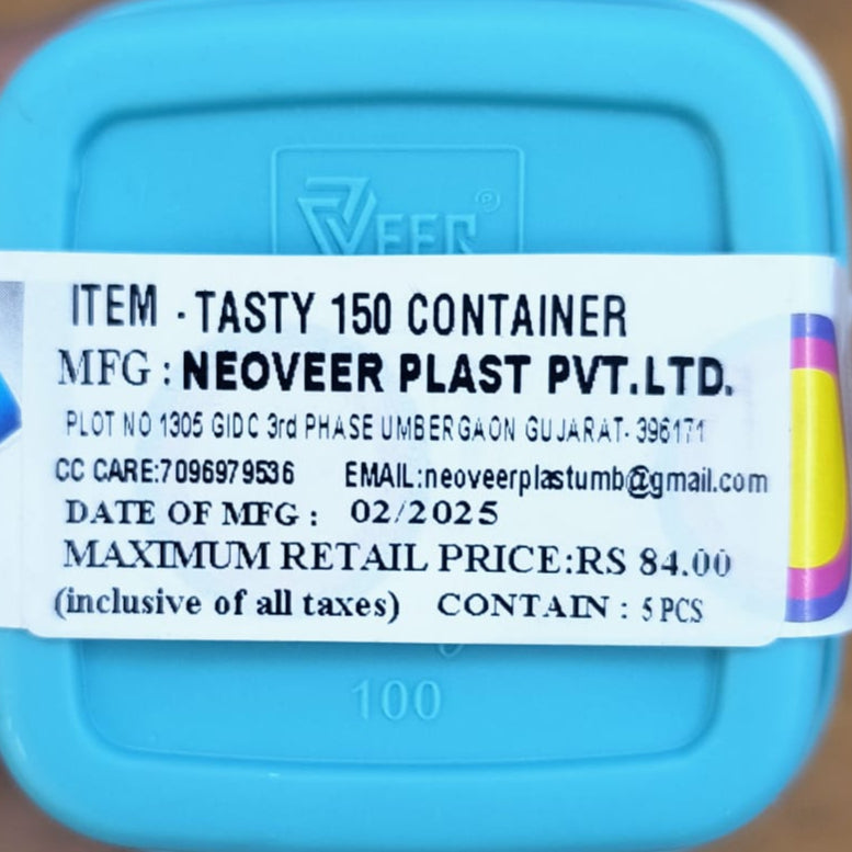 AM5138 Small Plastic Tasty Container 5 Set, Multicolor