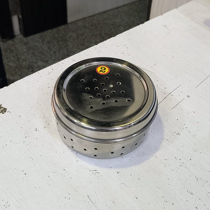 AM5331 Hole Dabba Stainless Steel Coriander Storage Box Medium