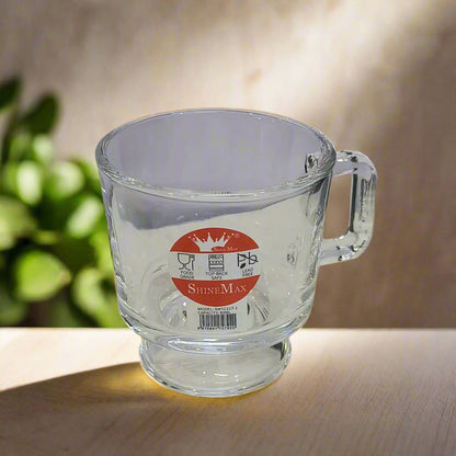 AM5379 Shine Max 6pc 80ml Coffee or Tea Cup Round Set Made of Glass