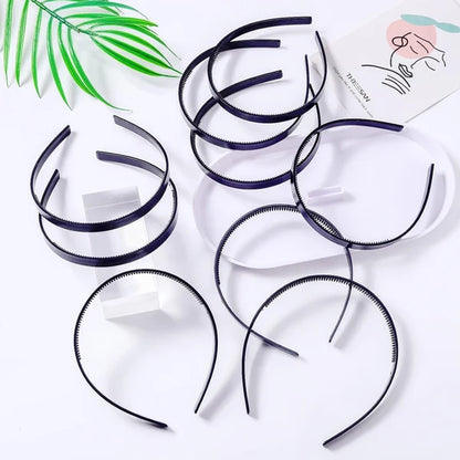 TM0266 Plastic Plain Black Headband