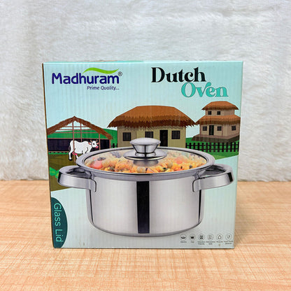 AM3341 Madhuram Prime Quality Dutch Oven Handi 2000ml SS 20cm