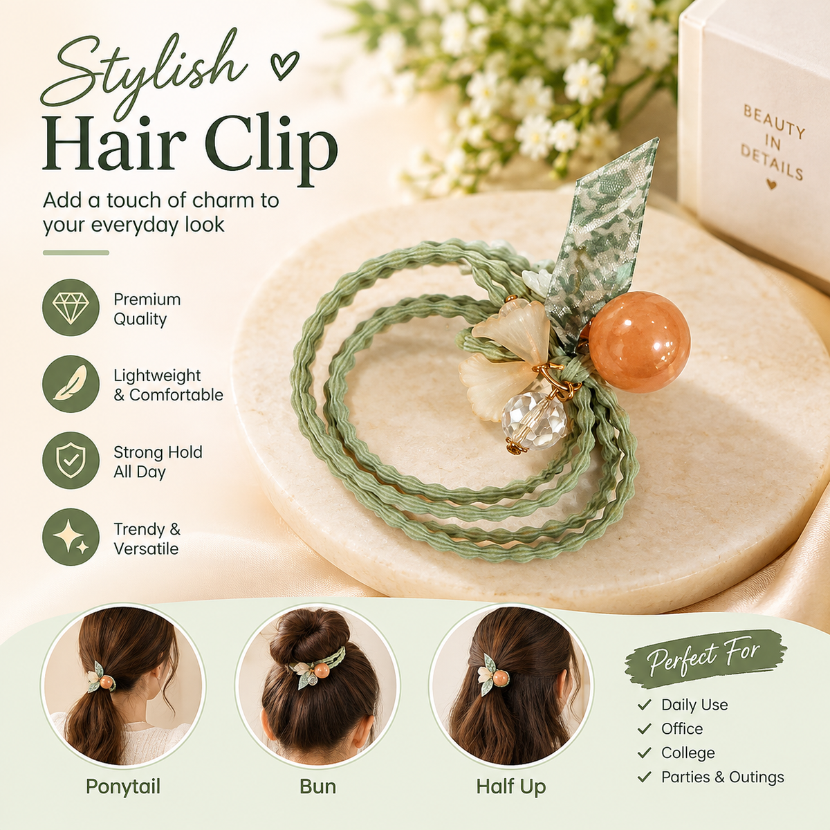 TM0055 Elegant crystal Hair Tie