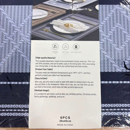 A07057 MMT-TS4 6-Piece Woven Table Mat Set (30x45cm) – Assorted Colors