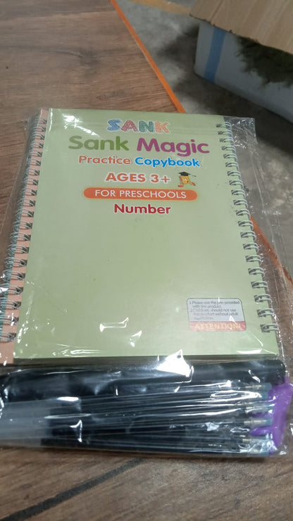 AM7493 Magic Practice Copybook (4 Books + 10 Refills + 1 Pen)