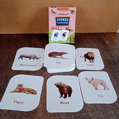 19150 Kidkraft 32-Piece Animal Flash Cards Set