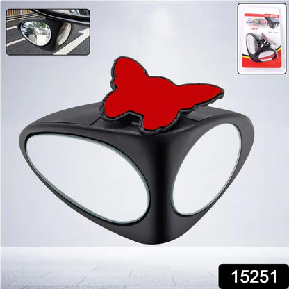 15251 2 in 1 Car Blind Spot Mirror 360 Rotation Adjustable HD Glass (1 Pc)