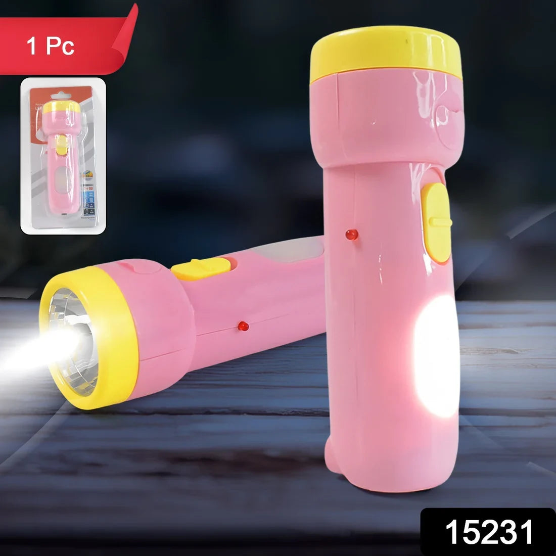 15231 2-in-1 Rechargeable Small Handy LED Torchlight for Home, Outdoor, Tracking (1 Pc)