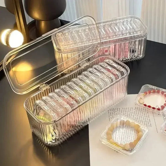 A06496 10-Piece Clear Acrylic Jewellery Organizer Box Set
