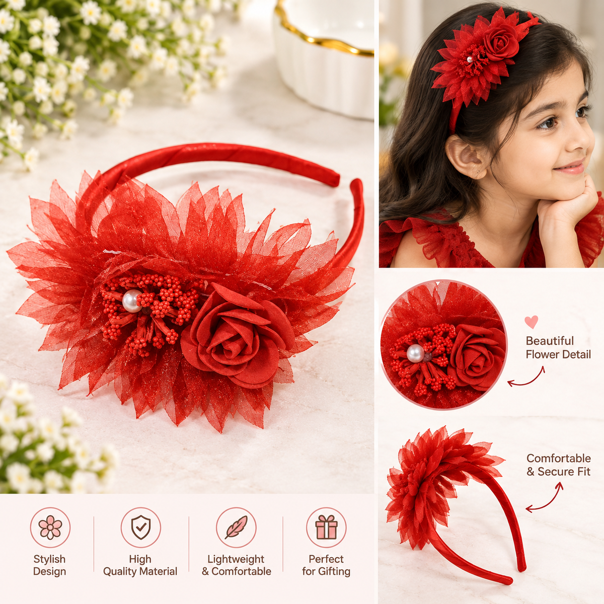 TM0265 Floral Hairband for Girls