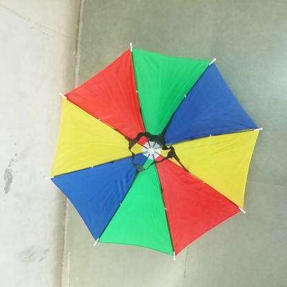 AM5607 Rainbow Umbrella Hat, Hand Free Umbrella for Adults and Kids - Waterproof and Lightweight Cap Umbrella