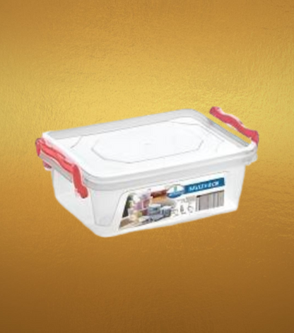 AM2487 Joyo 202 Plastic Multi Storage Box 1.2Ltrs With Lid & Handle Assorted 1 Piece