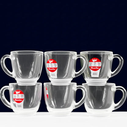 AM5398 Shine Max 6pc 80ml Coffee or Tea Cup Set Made of Glass