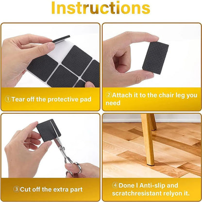 AM7620 Weikang Heavy Duty Self Adhesive Rubber Furniture Pads Anti Skid Floor Protectors 8 Pack