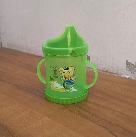 AM3958 Joyful Hello Baby Plastic Sipper Cup with Double Handle (1Pc Will be Sent Colour May Vary, 300 ml)