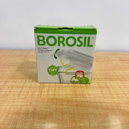 AM3700 Borosil Square 320ml Glass Storage Container For Kitchen