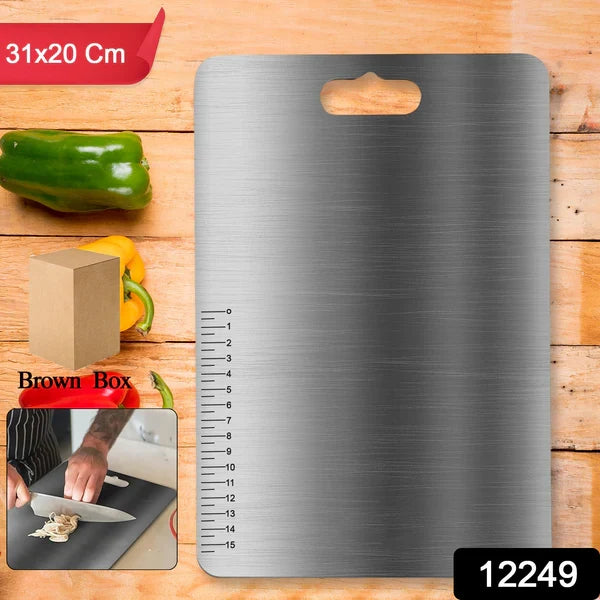 12249 Stainless Steel Vegetable & Fruit Cutting Chopping Board (31Ã—20 Cm / 1 Pc)
